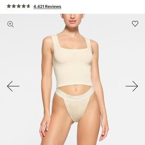 Skims Cotton Rib Tank in Limited Edition Bone